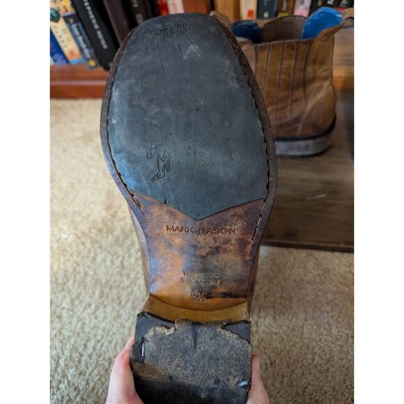 Mark Nason Rock Never Dies Italy Brown Distressed Leather Boots 9.5 Men’s